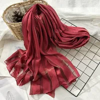Women's Chinoiserie Ethnic Style Stripe Artificial Cotton  Silk Nylon Silk Scarf sku image 26