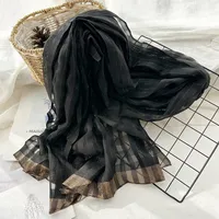 Women's Chinoiserie Ethnic Style Stripe Artificial Cotton  Silk Nylon Silk Scarf sku image 33