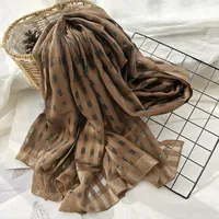 Women's Chinoiserie Ethnic Style Stripe Artificial Cotton  Silk Nylon Silk Scarf sku image 32