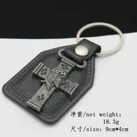 Retro Cross Saint Benedict Letter Zinc Alloy Bag Pendant Keychain sku image 2