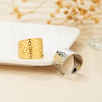 Wholesale Jewelry Classic Style Solid Color 304 Stainless Steel Gold Plated Open Rings main image 1