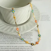 Titanium Steel Sweet Plating Printing Bracelets Necklace sku image 13