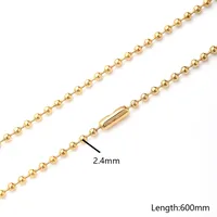 10 Strands/Package 450mm 600mm 304 Stainless Steel Gold Plated Ball Solid Color Polished Semi-Finished Necklace Chain main image 8