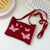 Women's Small Polyester Butterfly Cute Vacation Square Magnetic Buckle Crossbody Bag sku image 2
