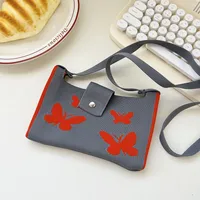 Women's Small Polyester Butterfly Cute Vacation Square Magnetic Buckle Crossbody Bag sku image 6