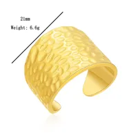 Wholesale Jewelry Classic Style Solid Color 304 Stainless Steel Gold Plated Open Rings main image 5