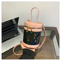 Women's Medium Pu Leather Color Block Heart Shape Streetwear Cylindrical Zipper Crossbody Bag main image 2