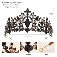 Wedding Crown Vintage Alloy Diamond Bridal Crown Baroque Princess Crown Jewelry sku image 2