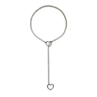 304 Stainless Steel Simple Style Hollow Out Heart Shape Pendant Necklace sku image 6