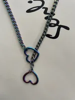 304 Stainless Steel Simple Style Hollow Out Heart Shape Pendant Necklace sku image 32