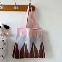 Women's Medium Polyester Color Block Vintage Style Classic Style Square Open Shoulder Bag sku image 1