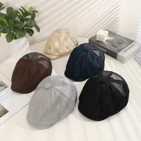 Men's Casual Simple Style Solid Color Hollow Out Wide Eaves Newsboy Cap main image 7