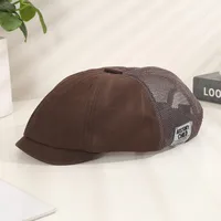 Men's Casual Simple Style Solid Color Hollow Out Wide Eaves Newsboy Cap main image 4