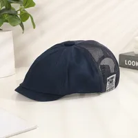 Men's Casual Simple Style Solid Color Hollow Out Wide Eaves Newsboy Cap main image 3