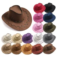 Women's Retro Vacation Solid Color Wide Eaves Cowboy Hat main image 1