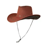 Women's Retro Vacation Solid Color Wide Eaves Cowboy Hat main image 3