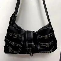 Women's Large Pu Leather Solid Color Streetwear Square Zipper Tote Bag main image 2