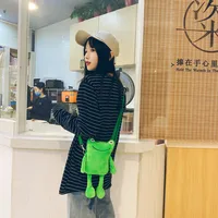 Women's Small Cotton Plush Animal Cute Square Zipper Crossbody Bag main image 5