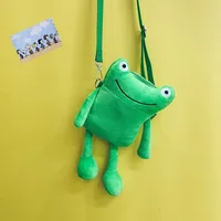 Women's Small Cotton Plush Animal Cute Square Zipper Crossbody Bag sku image 1