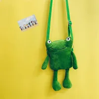 Women's Small Cotton Plush Animal Cute Square Zipper Crossbody Bag sku image 2