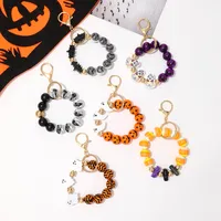 Casual Simple Style Bat Wood Beaded Halloween Keychain main image 1