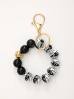 Casual Simple Style Bat Wood Beaded Halloween Keychain main image 3