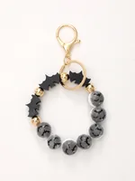 Casual Simple Style Bat Wood Beaded Halloween Keychain sku image 1