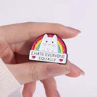 Cute Letter Cat Alloy Stoving Varnish Unisex Brooches main image 3