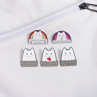 Cute Letter Cat Alloy Stoving Varnish Unisex Brooches main image 1