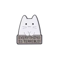 Cute Letter Cat Alloy Stoving Varnish Unisex Brooches sku image 3