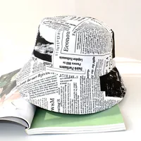 Women's Casual Preppy Style Artistic Letter Wide Eaves Bucket Hat main image 4