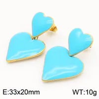 1 Pair Vintage Style Heart Shape 304 Stainless Steel 18K Gold Plated Drop Earrings sku image 2