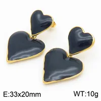 1 Pair Vintage Style Heart Shape 304 Stainless Steel 18K Gold Plated Drop Earrings sku image 1