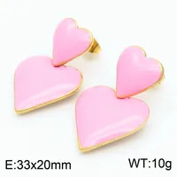 1 Pair Vintage Style Heart Shape 304 Stainless Steel 18K Gold Plated Drop Earrings sku image 3