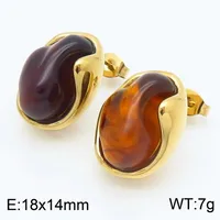 1 Pair Vintage Style Water Droplets 304 Stainless Steel 18K Gold Plated Ear Studs sku image 6
