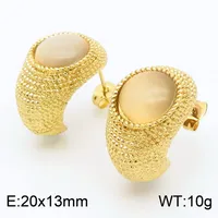 1 Pair Vintage Style Water Droplets 304 Stainless Steel 18K Gold Plated Ear Studs sku image 4