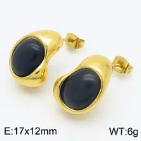 1 Pair Vintage Style Water Droplets 304 Stainless Steel 18K Gold Plated Ear Studs sku image 7