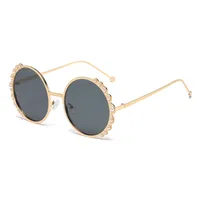 Basic Lady Geometric Ac Round Frame Pearl Full Frame Women's Sunglasses main image 5