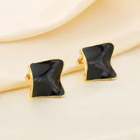 1 Pair Simple Style Square 304 Stainless Steel 18K Gold Plated Ear Studs main image 4