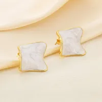 1 Pair Simple Style Square 304 Stainless Steel 18K Gold Plated Ear Studs main image 7