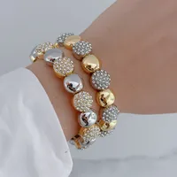 Copper Plating Inlay Geometric Zircon Bangle main image 1