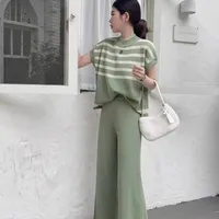 Daily Women's Casual Stripe Polyester Contrast Binding Pants Sets Pants Sets main image 3