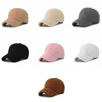New Lamb Wool Solid Color Baseball Cap Cap Outdoor Sun Hat Wholesale main image 2