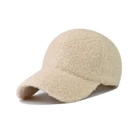 New Lamb Wool Solid Color Baseball Cap Cap Outdoor Sun Hat Wholesale sku image 2