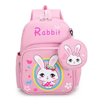 Pupils' Bag With Coin Purse Children's Printed Schoolbag Cute Cartoon Children's Ridge Protection Schoolbag sku image 1