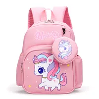 Pupils' Bag With Coin Purse Children's Printed Schoolbag Cute Cartoon Children's Ridge Protection Schoolbag sku image 5