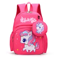 Pupils' Bag With Coin Purse Children's Printed Schoolbag Cute Cartoon Children's Ridge Protection Schoolbag sku image 6