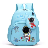 Pupils' Bag With Coin Purse Children's Printed Schoolbag Cute Cartoon Children's Ridge Protection Schoolbag sku image 3