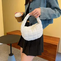 Autumn And Winter Mini Cloud Handbag Korean Style New Down Cotton-padded Underarm Bag Bubble Elastic  Handbag main image 2