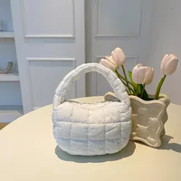 Autumn And Winter Mini Cloud Handbag Korean Style New Down Cotton-padded Underarm Bag Bubble Elastic  Handbag sku image 5
